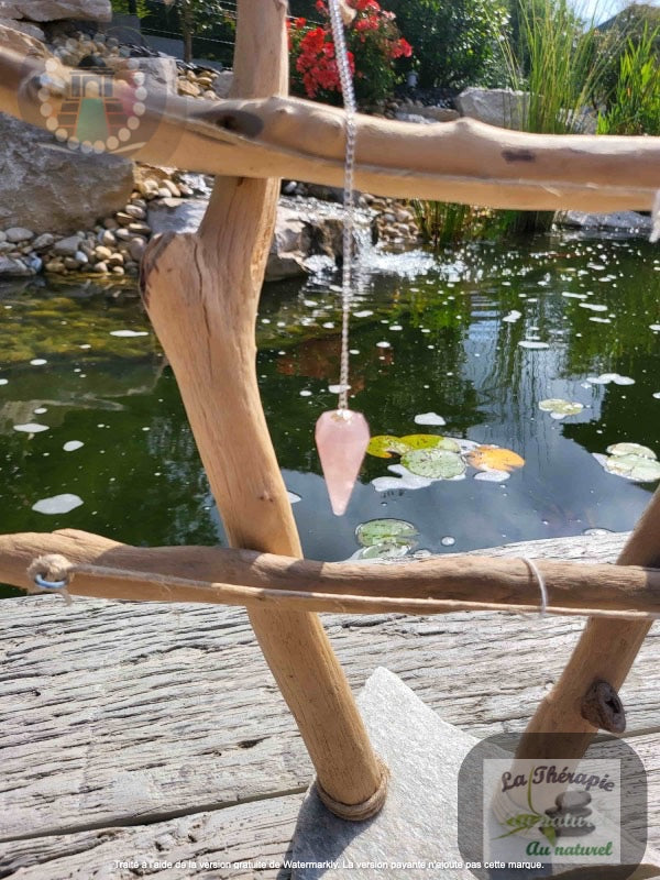 Pendule Quartz rose - divination - radiesthésie - équilibre des chakras - Favorise harmonie émotionnelle et intuition