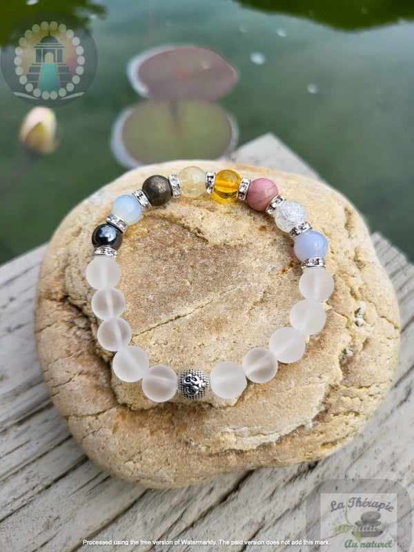 Bracelet chemin de vie & Cristal de roche - Purification de l'Aura - Version strass OM