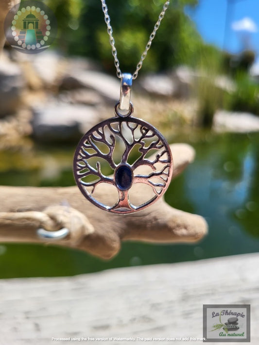 Pendentif arbre de vie orné d’un lapis lazuli – Créativité & Éveil spirituel