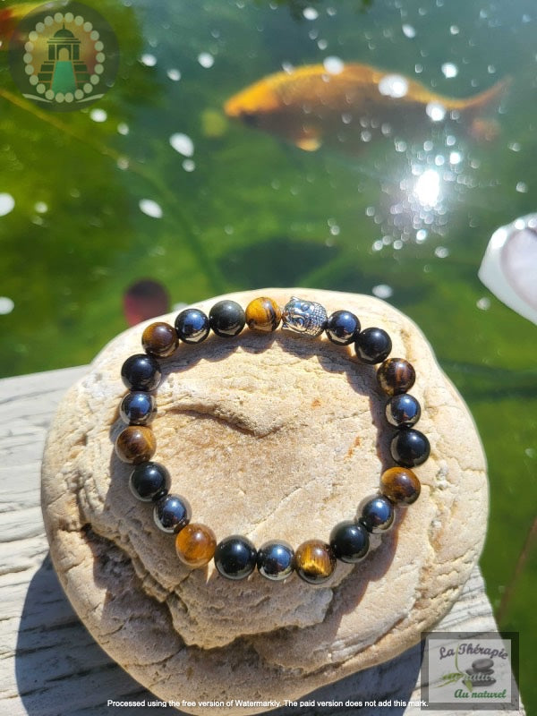 Bracelet Protection – œil de tigre – Hématite – Obsidienne œil céleste – Ancrage – bouclier de protection contre les influences néfastes