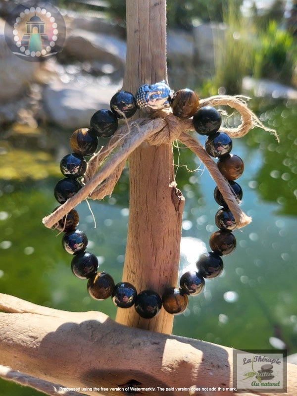 Bracelet Protection – œil de tigre – Hématite – Obsidienne œil céleste – Ancrage – bouclier de protection contre les influences néfastes